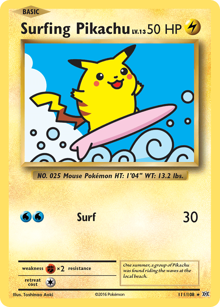 Surfing Pikachu card
