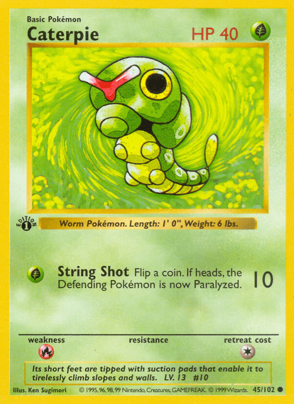 Caterpie #45 from Base — recent eBay sold price: $0.00