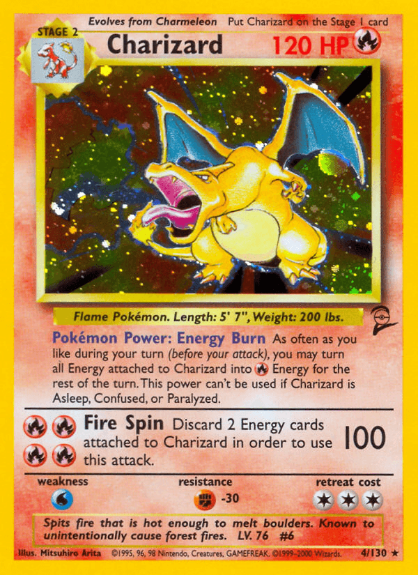 Charizard #4 from Base Set 2 — recent eBay sold price: $385.00