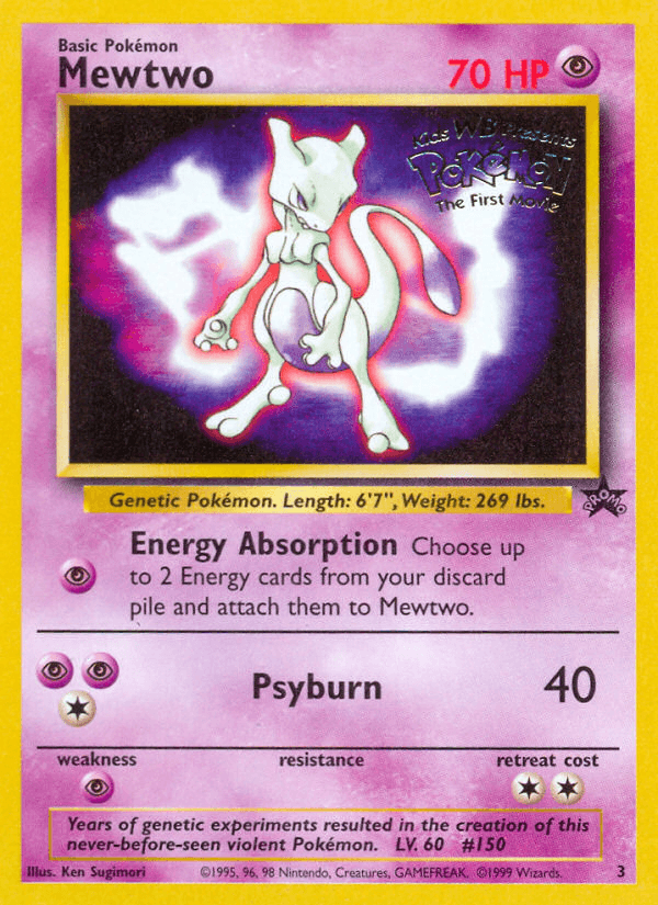 Mewtwo #3 from Wizards Black Star Promos — recent eBay sold price: $162.20