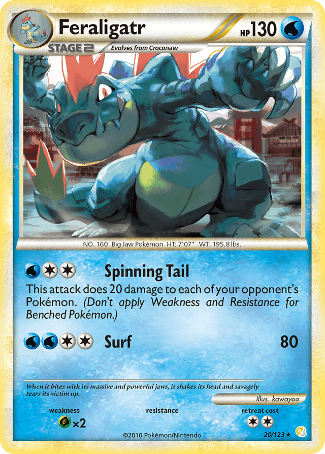 Feraligatr #20 from HeartGold & SoulSilver — recent eBay sold price: $30.78