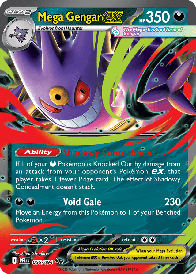 Mega Gengar ex #56 from Phantasmal Flames — recent eBay sold price: $69.08