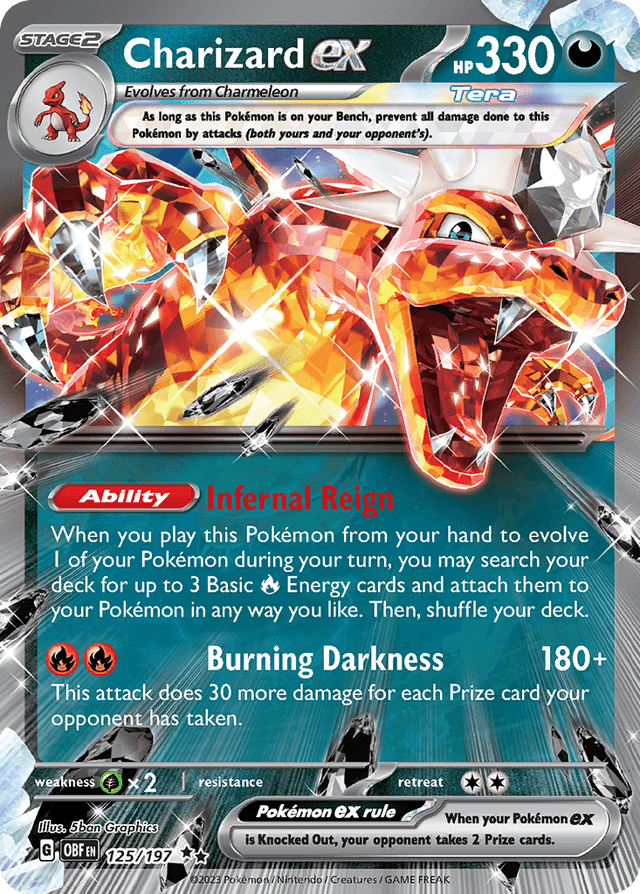Charizard ex #125 from Obsidian Flames — recent eBay sold price: $7.11