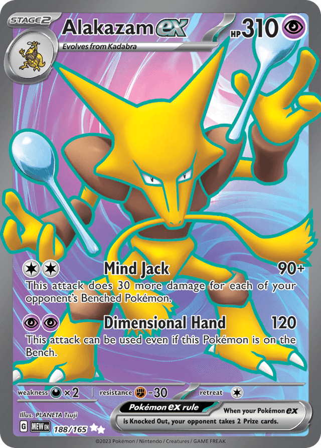 Alakazam ex #188 from 151 — recent eBay sold price: $15.09