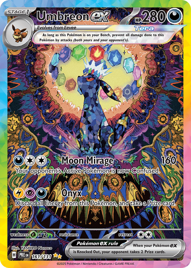 Umbreon ex #161 from Prismatic Evolutions — recent eBay sold price: $1,360.76